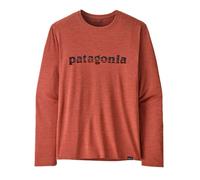 Camiseta de manga larga Patagonia M's L/S Cap Cool Daily Graphic Shirt ('73 Text Logo: Potters Red X-Dye) Hombre