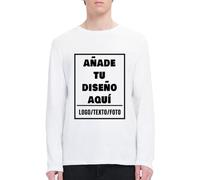 Camiseta De Manga Larga Personalizada Hombre Y Mujer - Agrega Tu Texto/Imagen/Foto/Logo DiseñA T-Shirts De Manga Larga - T-Shirt Personalizado Divertida para Aniversario L
