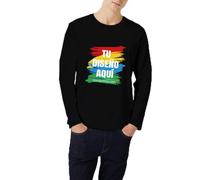 Camiseta De Manga Larga Personalizada Unisex Agrega Tu Texto/Imagen/Foto/Logo DiseñA Camiseta De Manga Larga T-Shirts Personalizado para CumpleañOs, Parejas XS