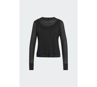 adidas Mujer Soft Lux Sheer Long-Sleeve Shirt, Black, XL
