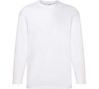 Camiseta de manga larga y cuello redondo para hombre de Fruit of the Loom Blanco Blancoo Small