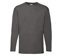 Camiseta de manga larga y cuello redondo para hombre de Fruit of the Loom Negro Black - Black X-Large