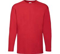 Camiseta de manga larga y cuello redondo para hombre de Fruit of the Loom Rojo Red - Rot - Rot X-Large