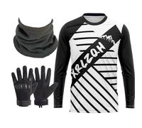 Camiseta De Mangas Largas MTB para Hombre, Camiseta De Descenso, Ropa De Bicicleta para Hombre, Ropa De Ciclismo/Motocross, Camiseta De Bicicleta De Montaña MTB BMX (TYP-6,S)