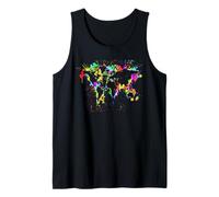 Camiseta de mapa del mundo de graffiti Escuela Geografía Atlas Global Tee Camiseta sin Mangas