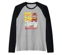 Camiseta de máquina tragamonedas Papa Lucky Casino Gambling Vegas Camiseta Manga Raglan