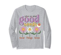 Camiseta de margarita con frase positiva para niñas, cita de buenas semillas Manga Larga