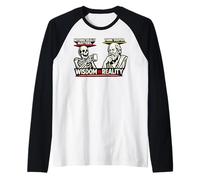 Camiseta de Meme de filosofía Divertida Esqueleto vs Sócrates para Mujer Camiseta Manga Raglan