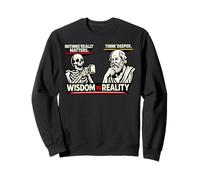 Camiseta de Meme de filosofía Divertida Esqueleto vs Sócrates para Mujer Sudadera