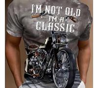 Camiseta de moda diaria al con estampado en 3D para motocicleta de hombre, estilo vintage y chic streetwear
