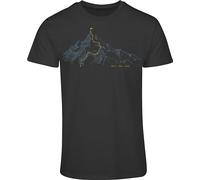 Camiseta de montaña para hombre: Walk The Line - Camiseta de escalada para hombres - Regalo para excursionistas - Equipo de montaña para exteriores, gris oscuro, XL