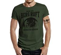 Camiseta de montañero: "Wenn der Bergsteiger" Ruft muss ich gehen verde oliva M