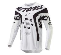 Camiseta de motocross Alpinestars Racer Hana en blanco y negro L
