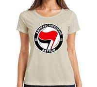 Camiseta de mujer antifascista acción política declaración, naturaleza, 3XL
