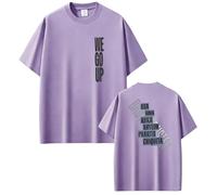 Camiseta De Mujer Camisas Básicas WeGoUp Camiseta Casual De Manga Corta Top Fans Regalos For Adolescentes(Purple,3XL)