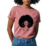 Camiseta de mujer camiseta gráfica Black Power Black Girl para mujer | Camiseta de concierto de música para mujer africana | Ropa afro elegante, vino., M
