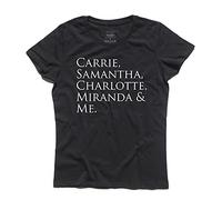 Camiseta de mujer Carrie, Samantha, Charlotte, Miranda & Me - Bradshaw New York Manhattan Shirt - Línea Classic - 100% algodón 185 g/m², Negro , L