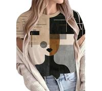 Camiseta de Mujer con Grúa Impresa en 3D Camiseta Divertida de Novela Gráfica Manga Corta Cuello Redondo Ajuste Holgado