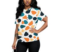 Camiseta de Mujer con Grúa Impresa en 3D Camiseta Divertida de Novela Gráfica Manga Corta Cuello Redondo Ajuste Holgado