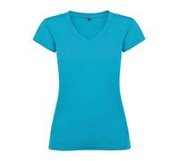 Camiseta de Mujer con Manga Corta y Escote en Cuello de Pico Victoria