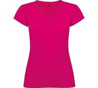 Camiseta de Mujer con Manga Corta y Escote en Cuello de Pico Victoria