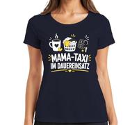 Camiseta de mujer con taxi de uso continuo, ropa de café, azul marino, 3XL