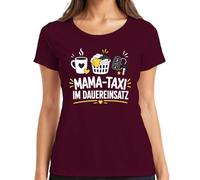 Camiseta de mujer con taxi de uso continuo, ropa de café, granate, 3XL