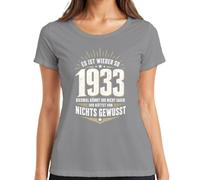 Camiseta de mujer con texto en alemán "Es ist wieder So 1933 nichts Gewusst Statement, gris, XL