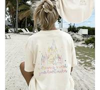 Camiseta de mujer de cuello - "Un sueño es que tu " con de por lados, top casual mágico, camiseta y para fans de cuentos de , regalo para entusiastas del estilo , moda transpirable