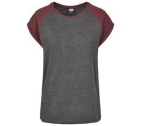 Urban Classics Camiseta gris oscuro / rojo vino, Talla 4XL