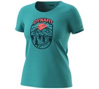 Camiseta de mujer Dynafit Graphic Co W S/S Tee 2024 Talla: L / Color: azul/naranja