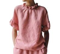 Camiseta de mujer Effortlessly para todos los días - Top suave e informal que ofrece un confort transpirable y un estilo elegante, rojo, XL