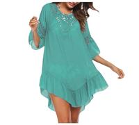 Camiseta de mujer elegante, blusa para mujer, borde europeo, costuras a mano, espalda descubierta, falda de playa, vestido sexy