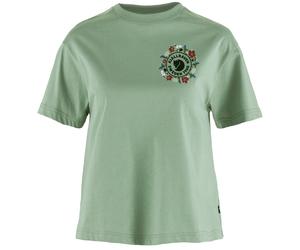Camiseta de mujer Fjällräven Fjällblomster Logo T-shirt W Talla: S / Color: verde