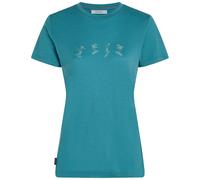 Camiseta de mujer Icebreaker Women Merino 150 Tech Lite SS Tee Snow Day Talla: M / Color: azul claro