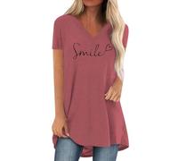 Camiseta de mujer larga deportiva, cuello redondo, camiseta de manga corta, verano con bolsillos casuales, holgados, de gran tamaño, baratos, tops de color liso, camiseta suelta, #87, L