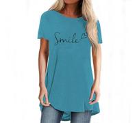 Camiseta de mujer larga deportiva, cuello redondo, camiseta de manga corta, verano con bolsillos casuales, holgados, de gran tamaño, baratos, tops de color liso, camiseta suelta, #91, XL