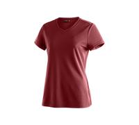 Maier Sports Camiseta Deportiva Trudy para Mujer, Prenda Superior Básica, de Piqué Transpirable, Cuello en V, Senderismo, Gimnasio y Tiempo Libre, tomate seco, Talla 44