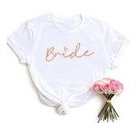 Camiseta de mujer para despedida de soltera, dama de honor, talla S a 3XL, blanco 2, XXL