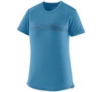 Camiseta técnica Patagonia W's Cap Cool Merino Blend Graphic Shirt (Strata Stripe: Shore Blue) Mujer