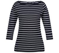 Regatta Bayletta-Camiseta de Manga 3/4 para Mujer, Azul Marino/Blanco, 38
