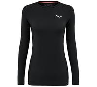 Camiseta de mujer Salewa Cristallo Warm Amr W L/S Tee. Talla: S / Color: negro/blanco
