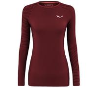 Camiseta de mujer Salewa Cristallo Warm Amr W L/S Tee. Talla: S / Color: rojo/blanco