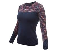 Camiseta de mujer Sensor Merino Impress, dl.rukáv Talla: L / Color: azul oscuro