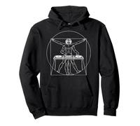 Camiseta de música Da Vinci Vitruvian Man DJ Disco Músico Sudadera con Capucha