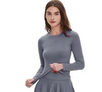 Camiseta de nailon flexible de manga larga con textura suave que mejora la comodidad para estirar, camiseta elástica de rutina para estiramientos