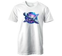 Camiseta de nave espacial, diseño retro de cohete de ciencia ficción para amantes del espacio, diseño futurista de nave espacial, Blanco, S