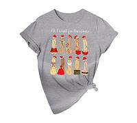 Camiseta de Navidad divertida y fea para mujer, con diseño de Papá Noel, para fiestas contempladas, Navidad, idea de regalo, gris, XL