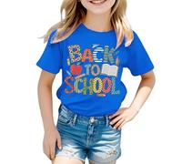 Camiseta de niña 2026 Camiseta de moda infantil con estampado de San Patricio, camiseta informal y cómoda para y algodón para niñas Ropa blanca, azul, 6-7 años