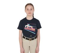CAMISETA DE NIÑA SLIM FIT ESTAMPADO SALTO DE COLORES